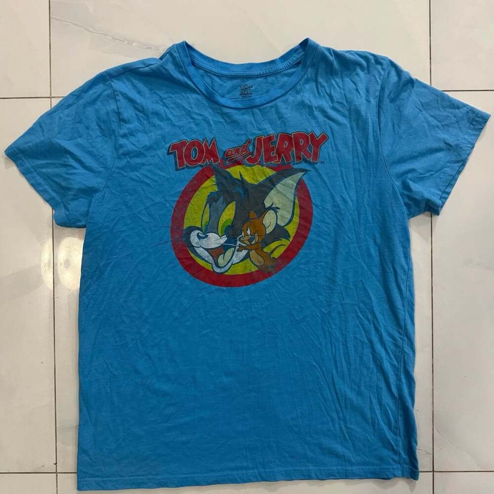 Tom And Jerry Graphic T-Shirt XL Blue